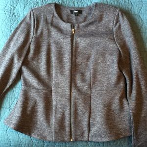EUC peplum zip-up blazer